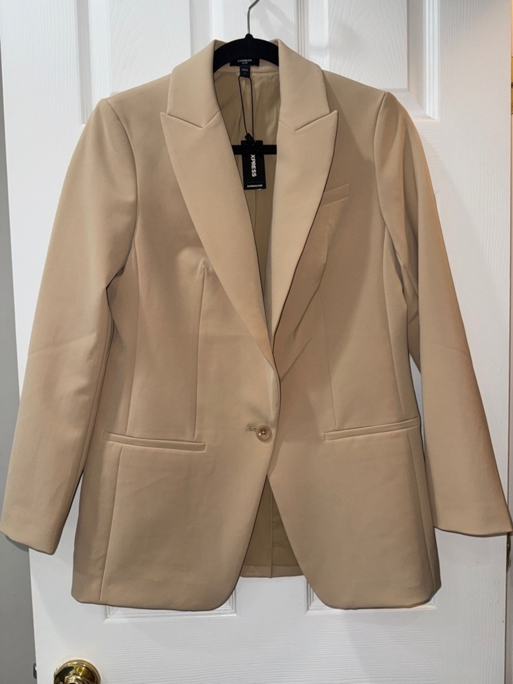 Express Beige Single-Button Blazer
